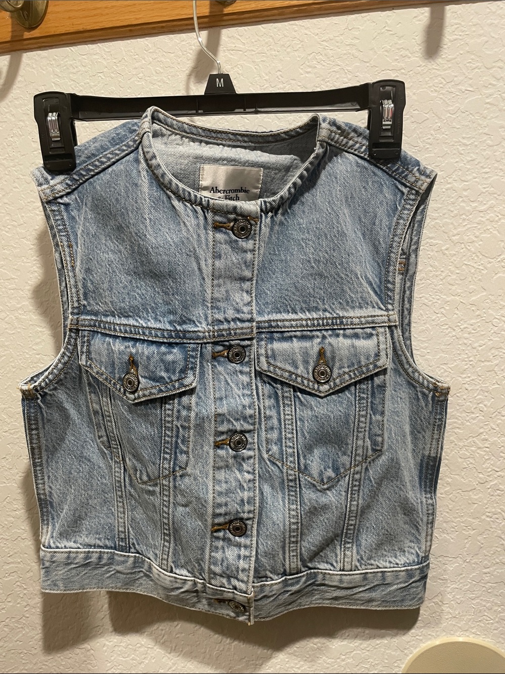 Abercrombie & Fitch Light Wash Denim Vest
